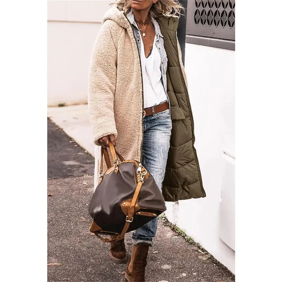 warm padded jacket whit hood