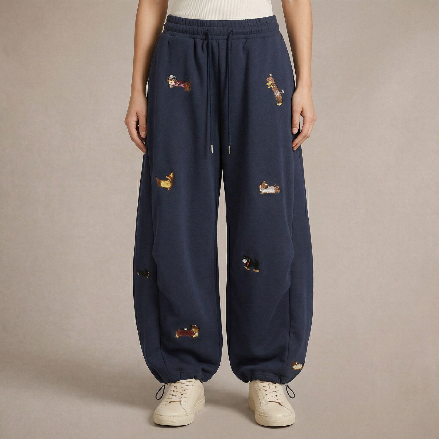 Seaside Pup Embroidered Joggers