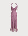Violet Bloom Midi- dress