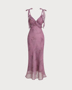 Violet Bloom Midi- dress