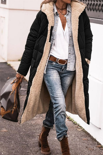warm padded jacket whit hood