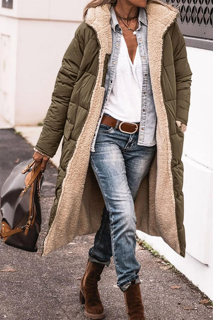 warm padded jacket whit hood