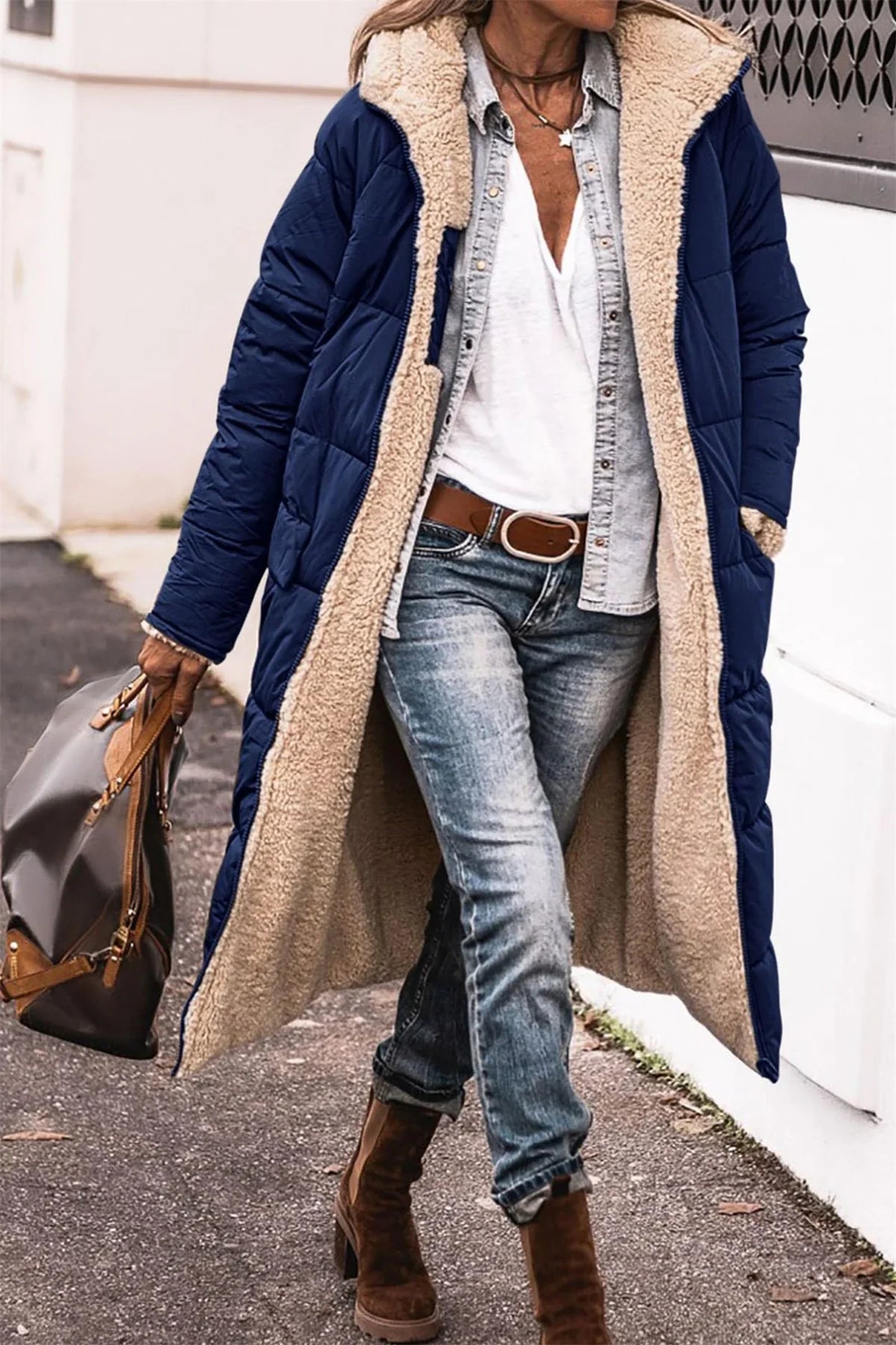 warm padded jacket whit hood