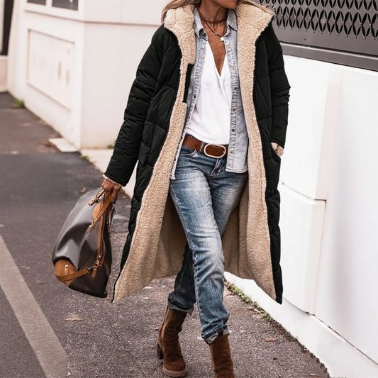 warm padded jacket whit hood