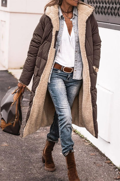 warm padded jacket whit hood