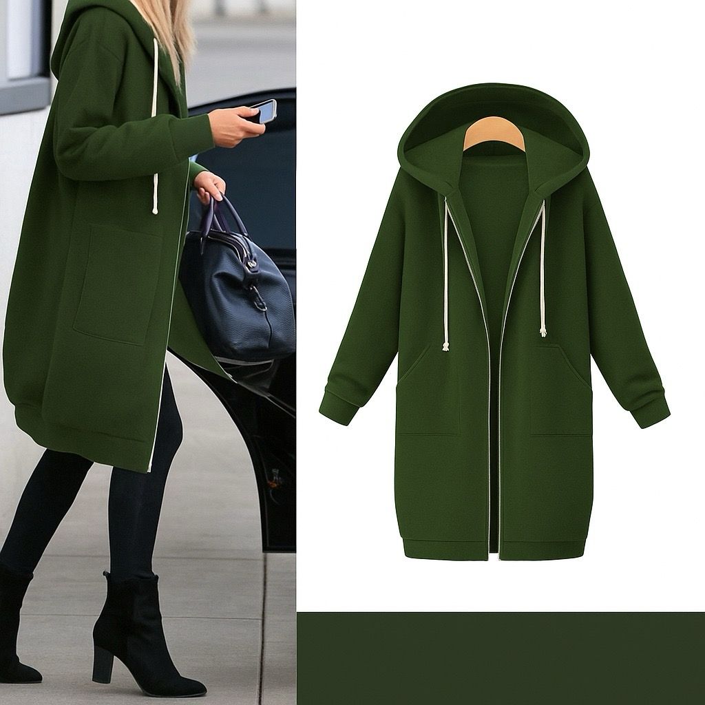 Long jacket with hood