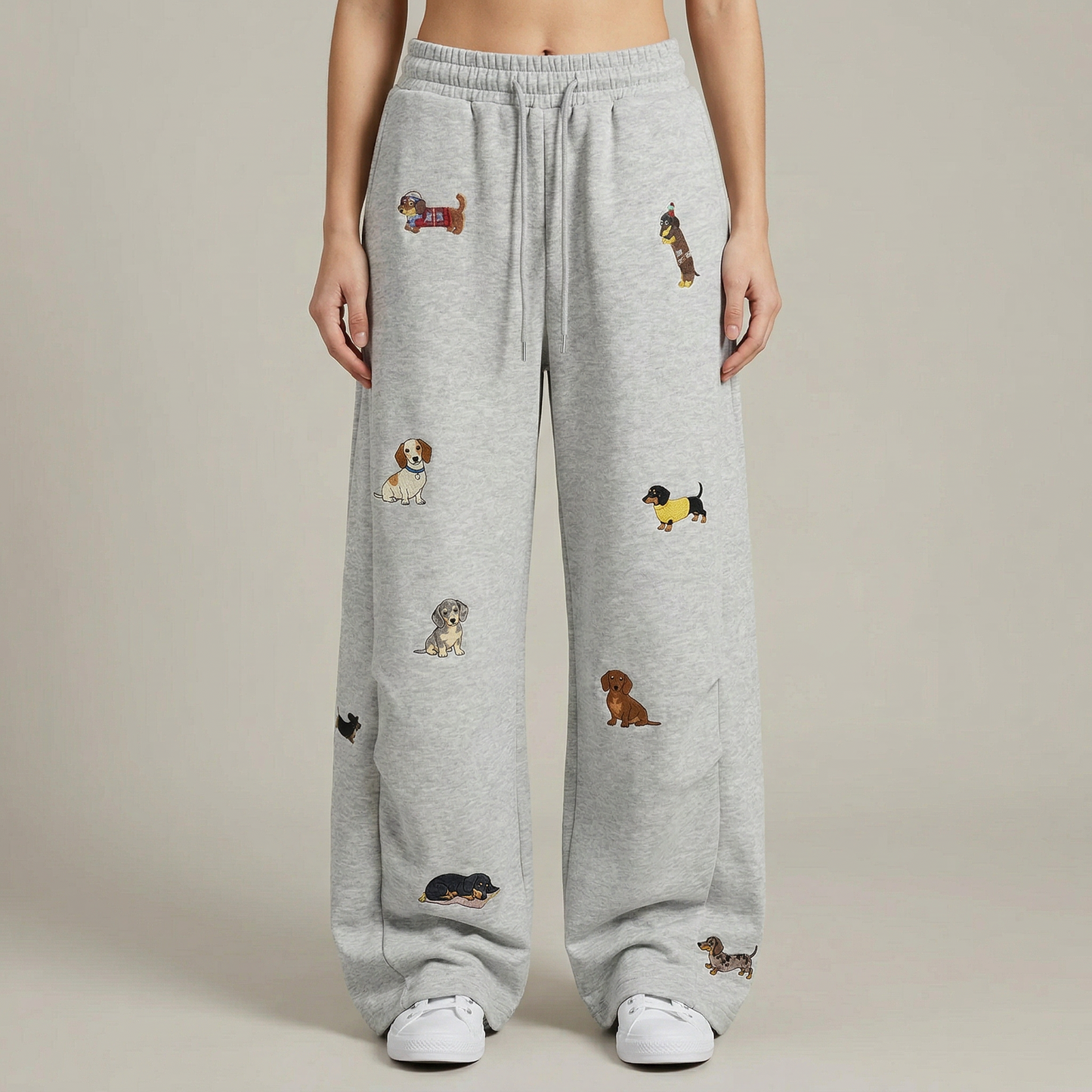 Seaside Pup Embroidered Joggers