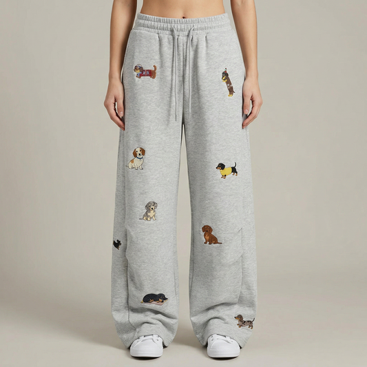 Seaside Pup Embroidered Joggers