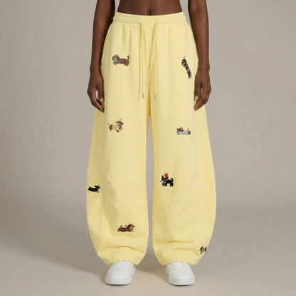 Seaside Pup Embroidered Joggers