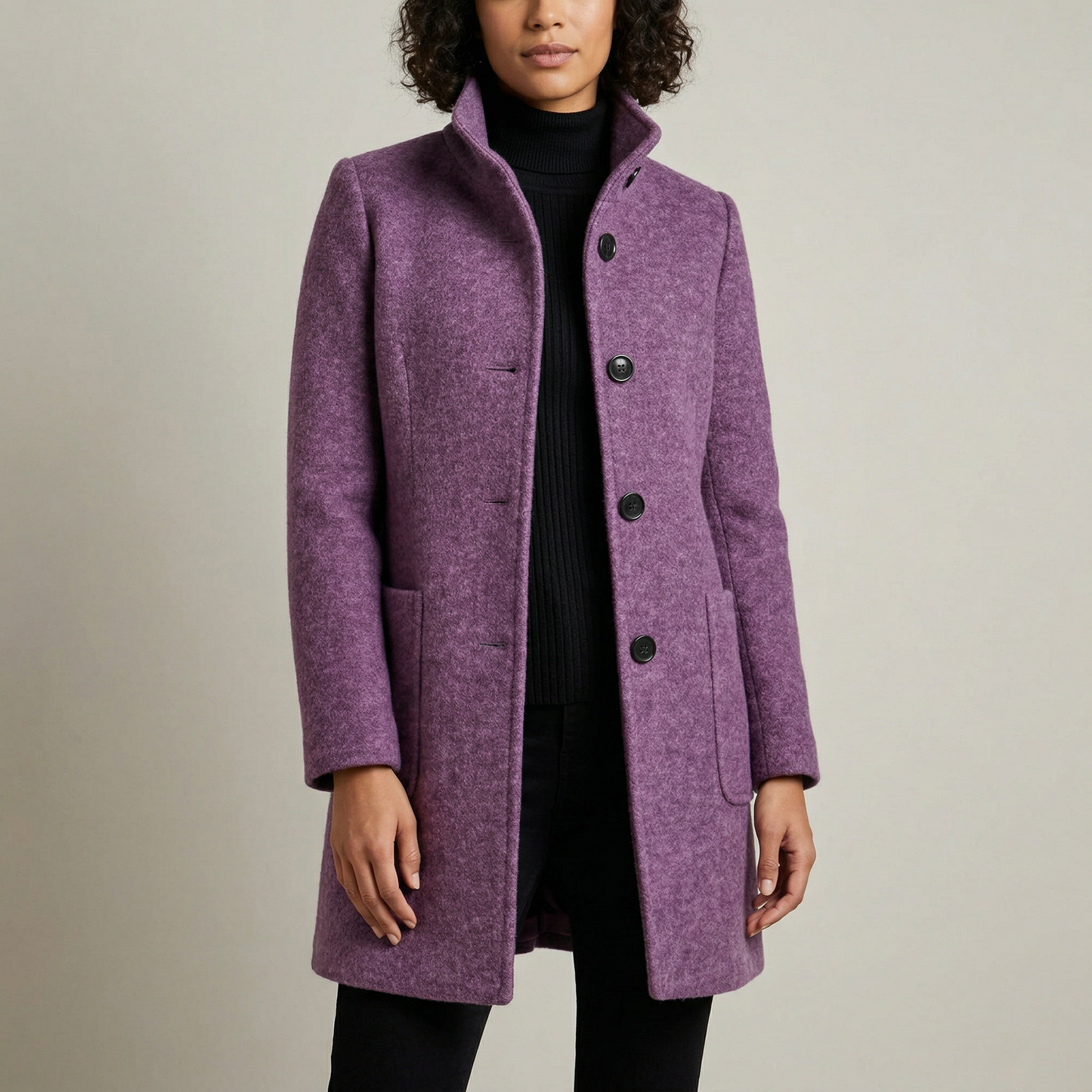 Ascend Wool-Blend Collar Coat