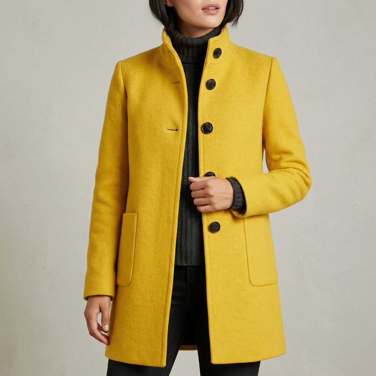 Ascend Wool-Blend Collar Coat