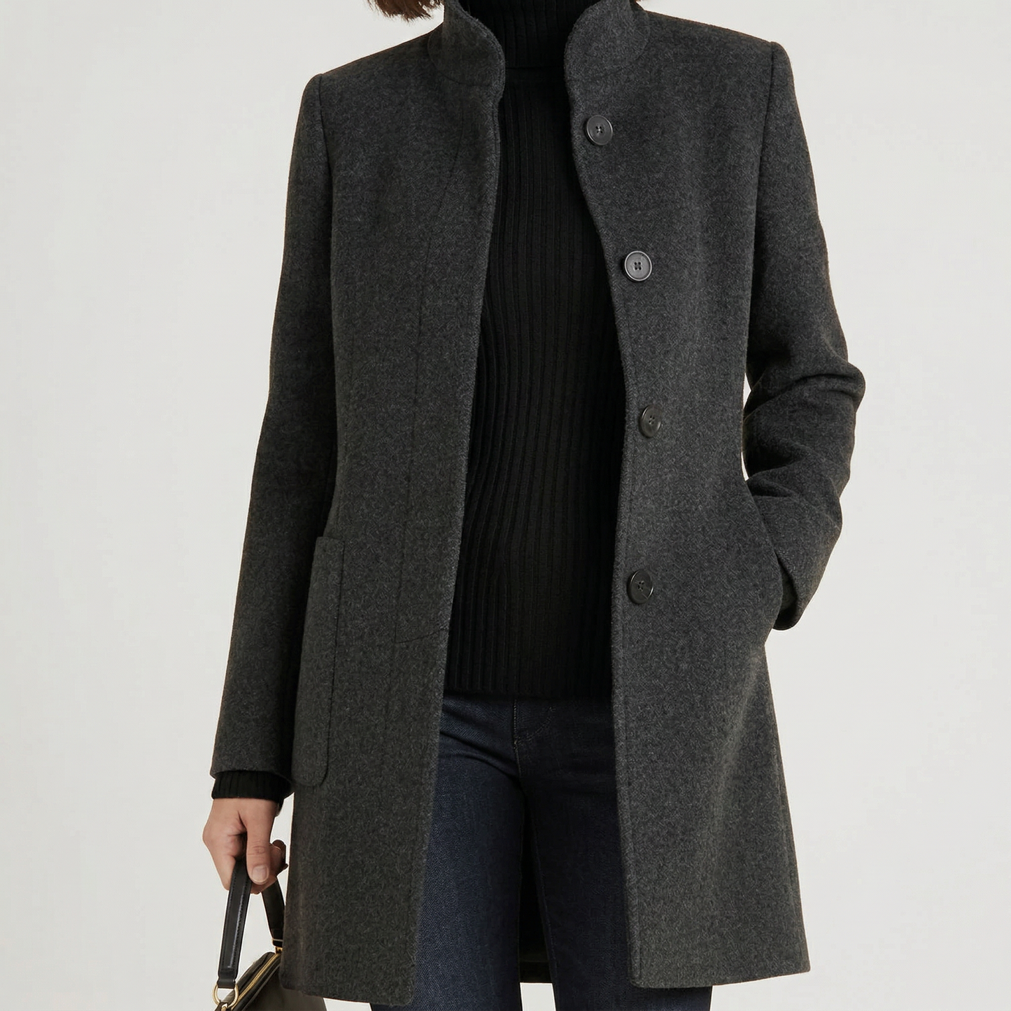 Ascend Wool-Blend Collar Coat
