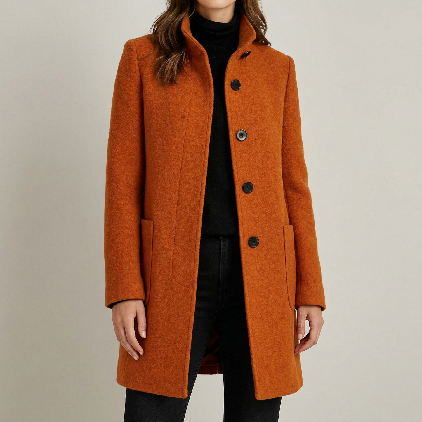 Ascend Wool-Blend Collar Coat