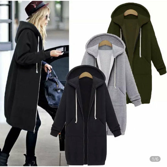 Long jacket with hood