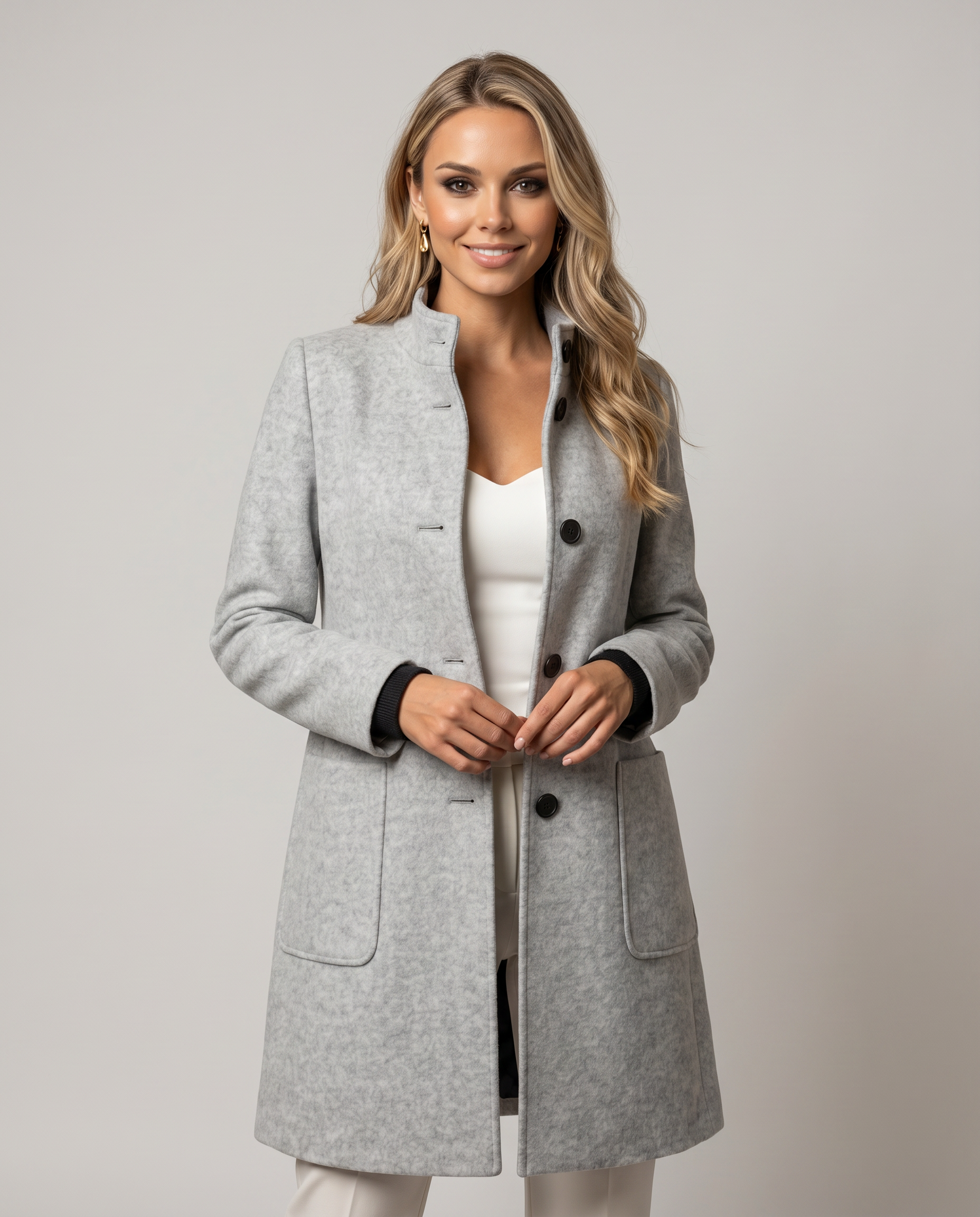Ascend Wool-Blend Collar Coat