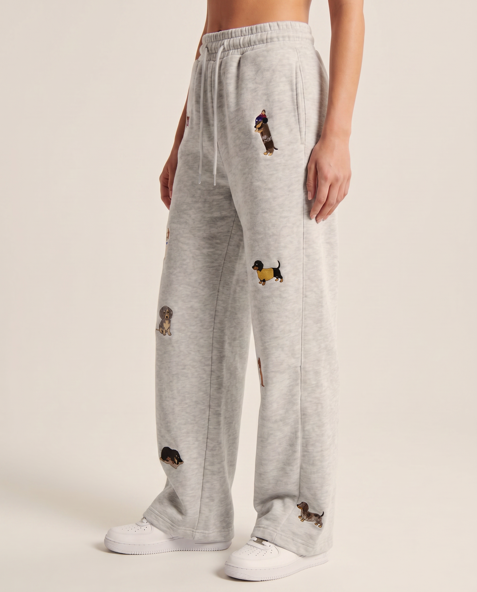 Seaside Pup Embroidered Joggers