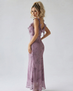 Violet Bloom Midi- dress
