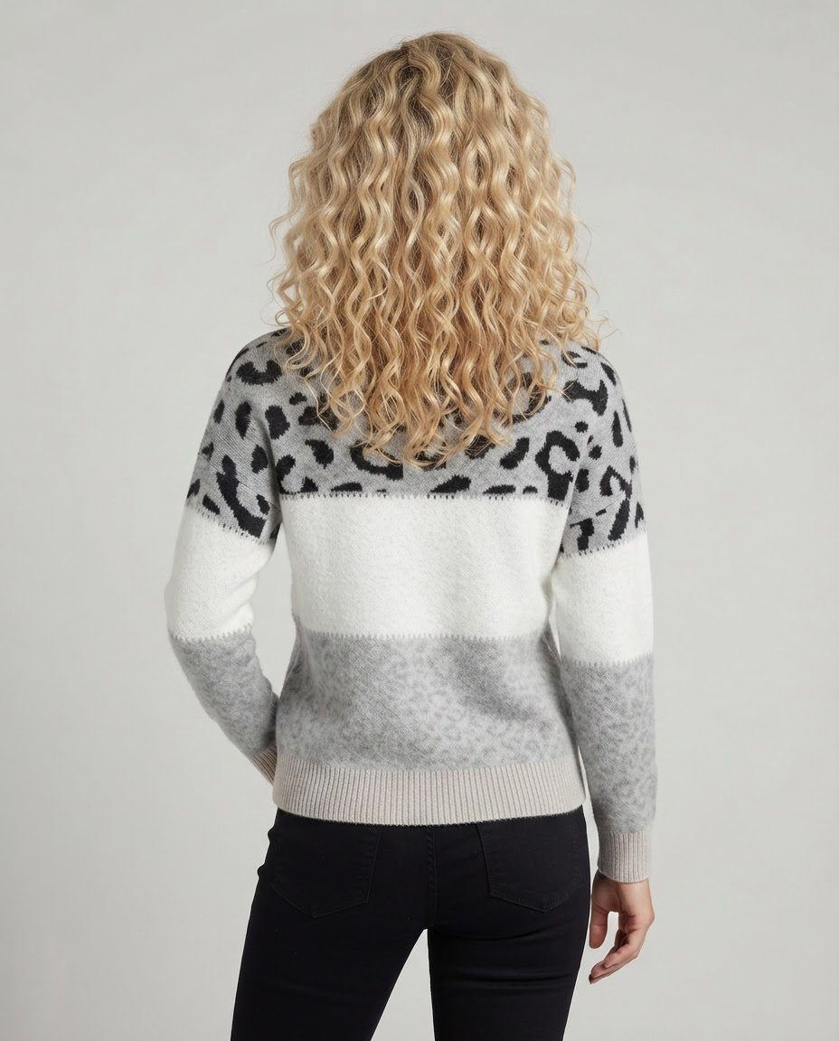 Knitted leopard sweater