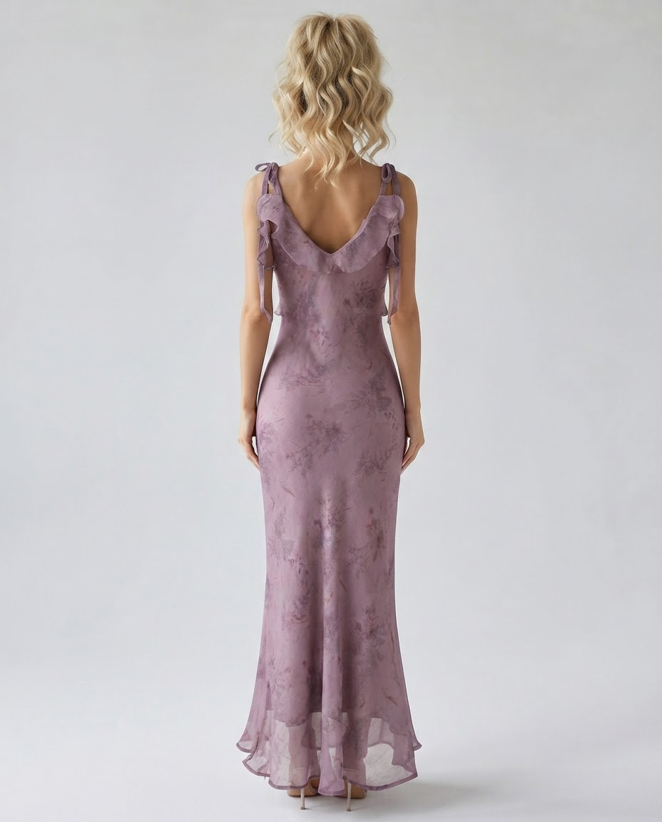 Violet Bloom Midi- dress