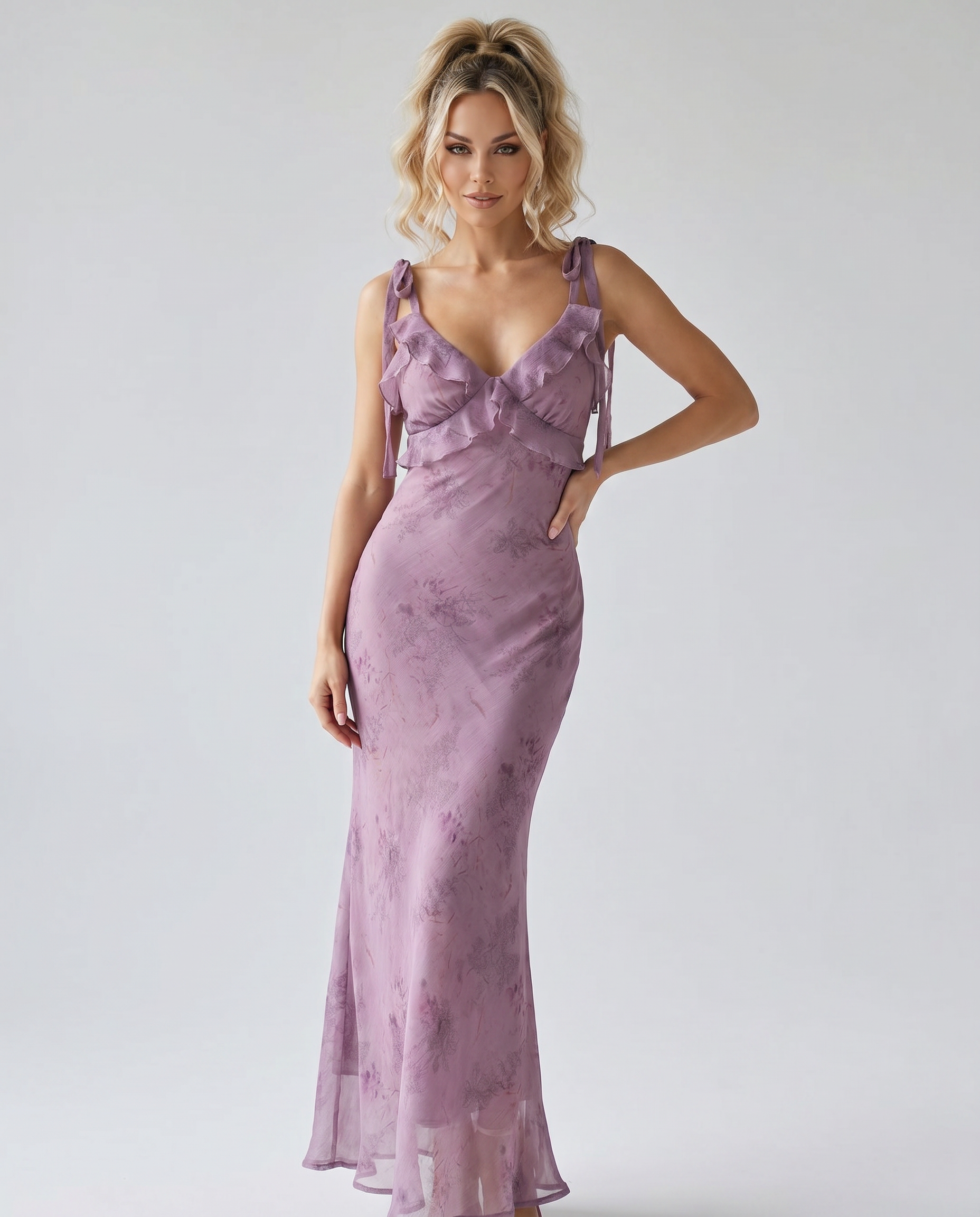 Violet Bloom Midi- dress